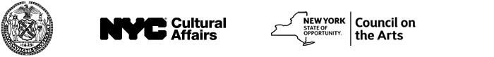 New York City Council logo, NYC Cultural Affairs Logo, New York State of Opportunity Council on the Arts