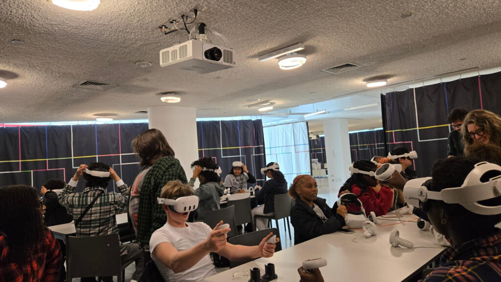 Fellows at a virtual reality demonstration